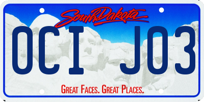 SD license plate 0CIJ03