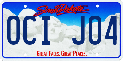 SD license plate 0CIJ04