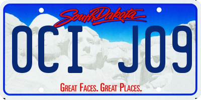 SD license plate 0CIJ09