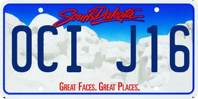 SD license plate 0CIJ16