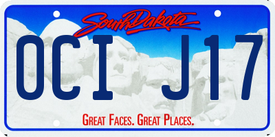 SD license plate 0CIJ17