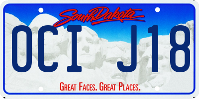 SD license plate 0CIJ18