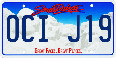 SD license plate 0CIJ19