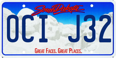 SD license plate 0CIJ32