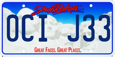 SD license plate 0CIJ33
