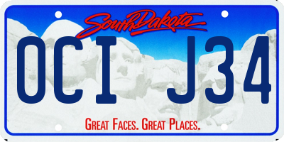 SD license plate 0CIJ34