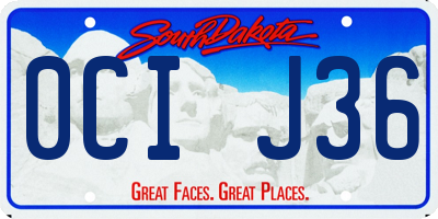 SD license plate 0CIJ36
