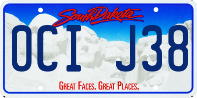 SD license plate 0CIJ38