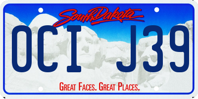 SD license plate 0CIJ39