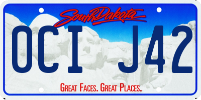 SD license plate 0CIJ42