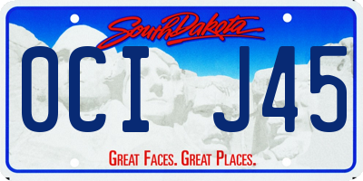 SD license plate 0CIJ45