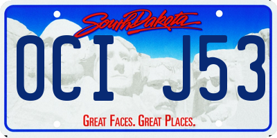SD license plate 0CIJ53