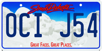 SD license plate 0CIJ54