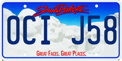 SD license plate 0CIJ58