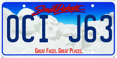 SD license plate 0CIJ63