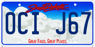 SD license plate 0CIJ67