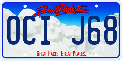 SD license plate 0CIJ68