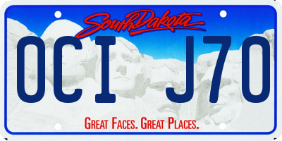 SD license plate 0CIJ70