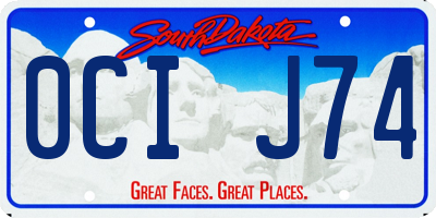 SD license plate 0CIJ74