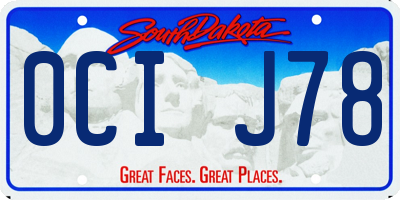 SD license plate 0CIJ78