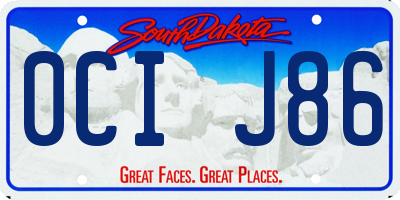 SD license plate 0CIJ86
