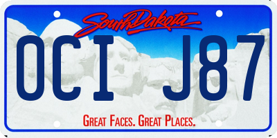 SD license plate 0CIJ87
