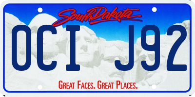 SD license plate 0CIJ92