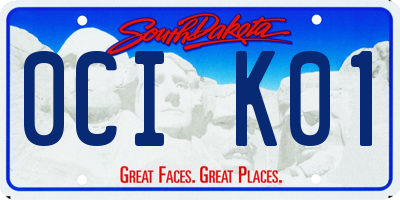 SD license plate 0CIK01
