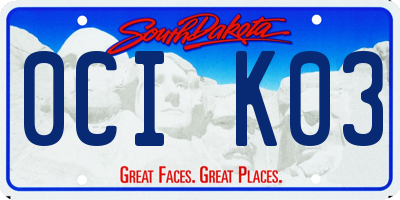 SD license plate 0CIK03
