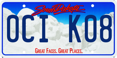 SD license plate 0CIK08