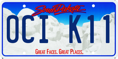 SD license plate 0CIK11