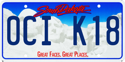 SD license plate 0CIK18
