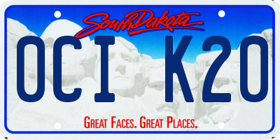 SD license plate 0CIK20