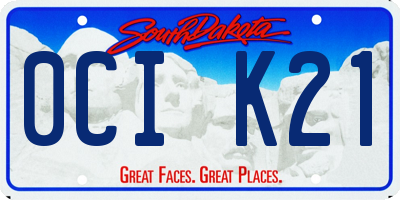 SD license plate 0CIK21