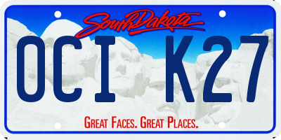 SD license plate 0CIK27