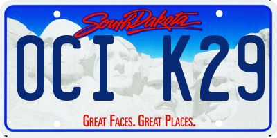 SD license plate 0CIK29