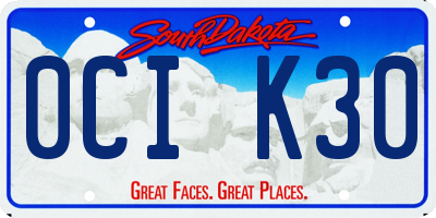 SD license plate 0CIK30