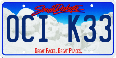 SD license plate 0CIK33