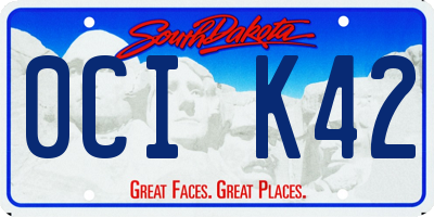 SD license plate 0CIK42