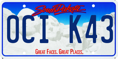SD license plate 0CIK43