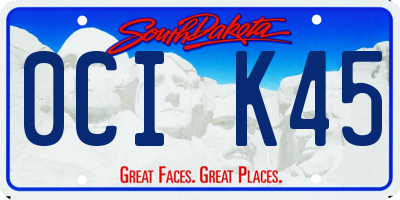SD license plate 0CIK45