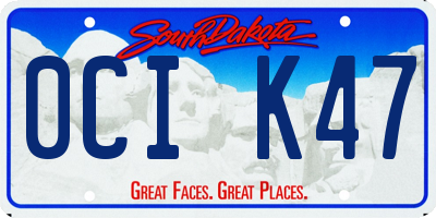 SD license plate 0CIK47