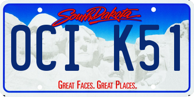 SD license plate 0CIK51