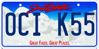 SD license plate 0CIK55