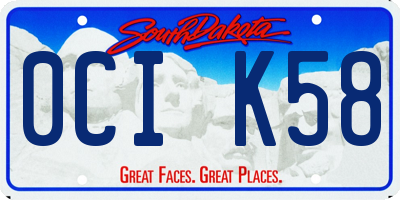 SD license plate 0CIK58
