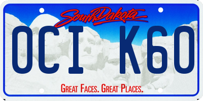SD license plate 0CIK60