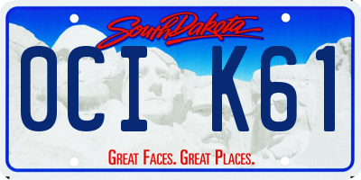 SD license plate 0CIK61