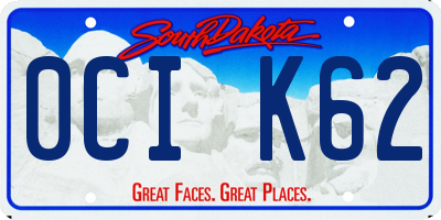 SD license plate 0CIK62