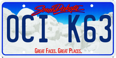 SD license plate 0CIK63
