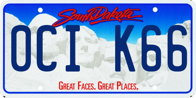 SD license plate 0CIK66